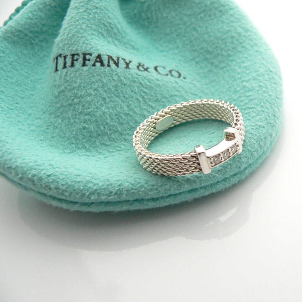Tiffany & Co. Somerset Diamond mesh ring size 6.5